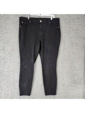 Tahari Jeans Womens 20 Kelly Black Stretch Denim Skinny *Read*